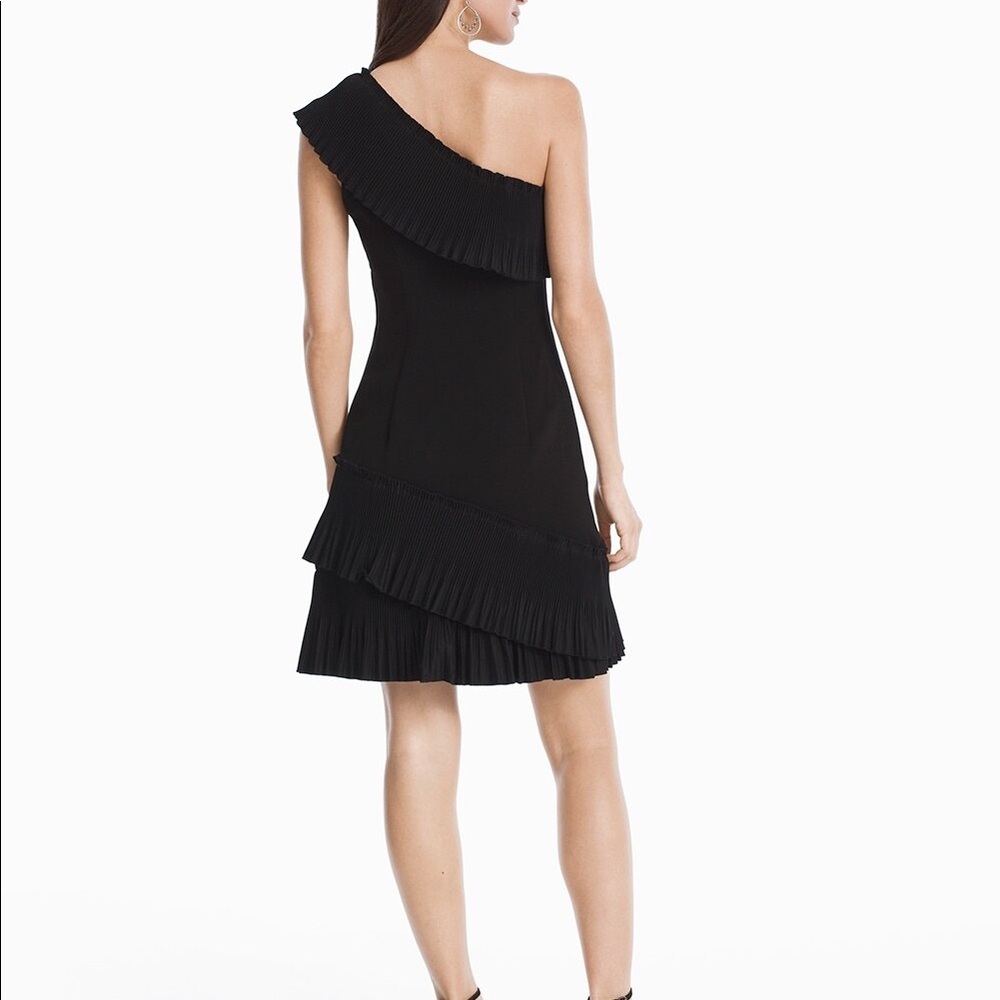 NWT WHBM One Shoulder Ruffle Hem dress - Picture 2 of 8
